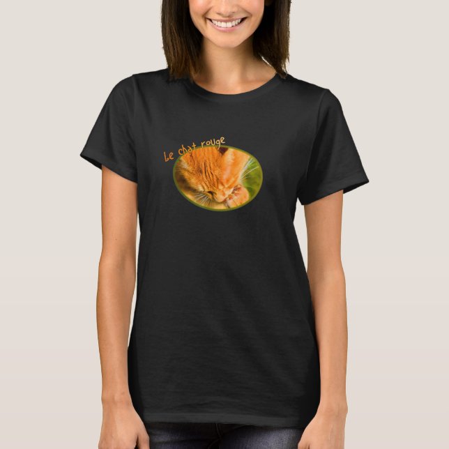 The red cat Portrait of a cat - preening - a cat c T-Shirt (Vorderseite)