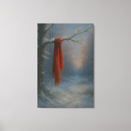 The Red Scarf – Bright Against the Stillness Leinwanddruck