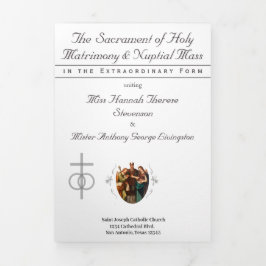 The Refined Catholic Silver Wedding Dreifach-gefaltete Programmkarte