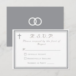 The Refined Catholic Silver Wedding RSVP Karte