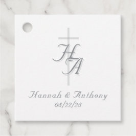 The Refined Catholic Silver & White Wedding Geschenkanhänger