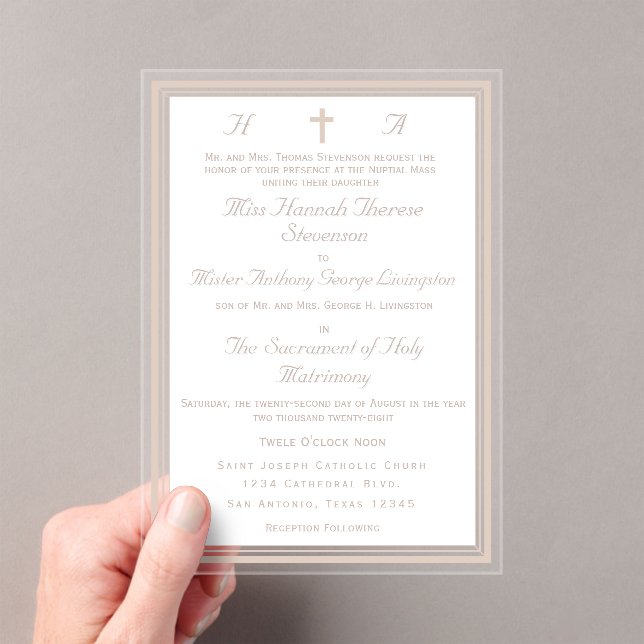 The Refined Catholic Wedding Acryleinladungen (Insitu (Handheld))