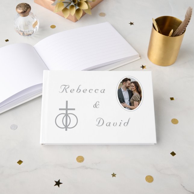 The Refined Catholic Wedding Guest Book Gästebuch (Vorderseite Offen)
