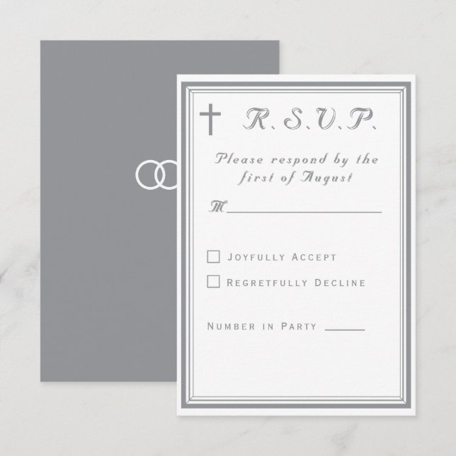 The Refined Catholic Wedding RSVP Card Karte (Vorne/Hinten)
