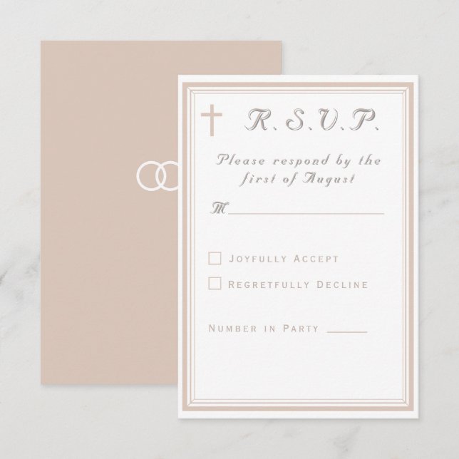 The Refined Catholic Wedding RSVP Karte (Vorne/Hinten)