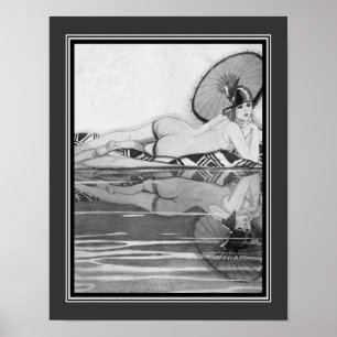 "The Reflection" 1923 Art Déco von Jacque Declerc Poster