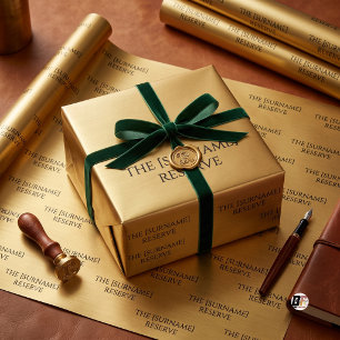 The Reserve Classic Typography Gold Geschenkpapier