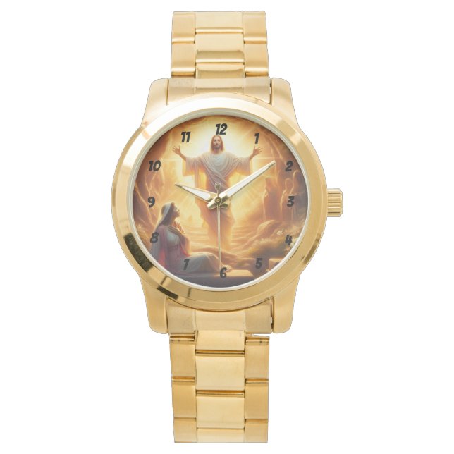 The Resurrection Light: Jesus Christ Rises Armbanduhr (Vorderseite)