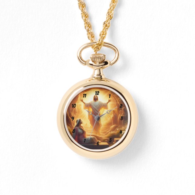 The Resurrection Light: Jesus Christ Rises Armbanduhr (Vorderseite)