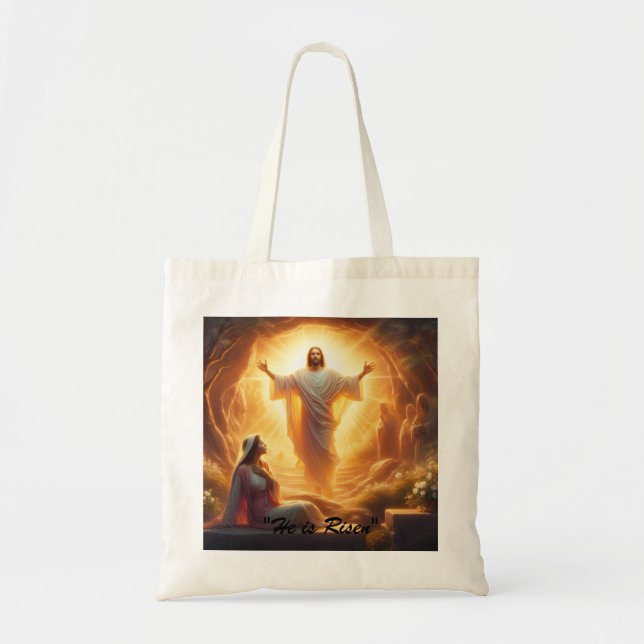 The Resurrection Light: Jesus Christ Rises Tragetasche (Vorne)