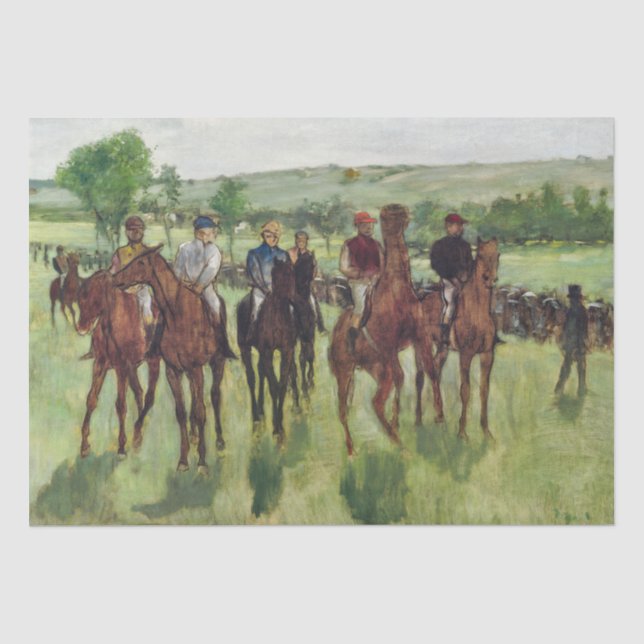The Riders, von Edgar Degas, 1885 Pferde Jockeys Seidenpapier (Vorderseite)
