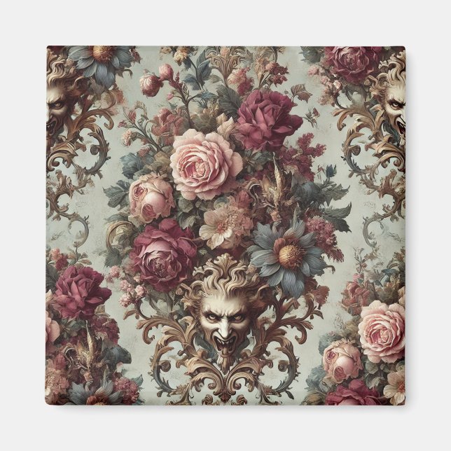 🌺 The Riot to Bloom - Gotisches Barock Magnet (Vorne)