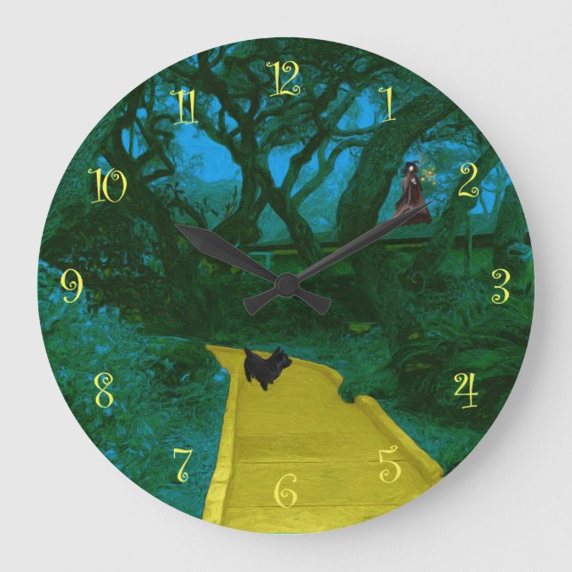 The Road To Oz Yellow Brick Road Große Wanduhr (Vorderseite)