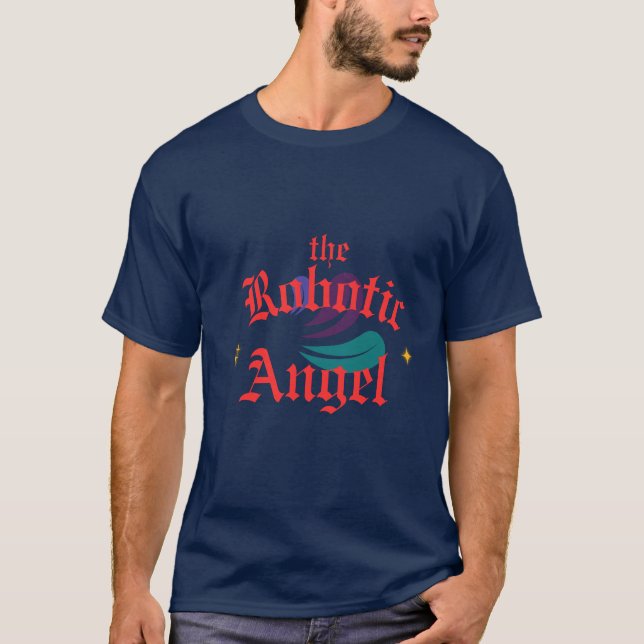 "The Robotic Angel - Unique Graphic T-Shirt Design (Devant)