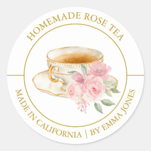 Thé rose étiquette moderne