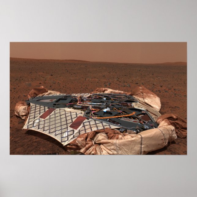 The rover's landing site poster (Vorne)