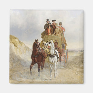 The Royal Mail Coach on the Road, 1841 (Öl auf Pfa Magnet