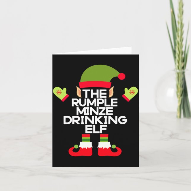 The Rumple Minze Drinking Elf Funny Whiskey  Karte (Vorderseite)