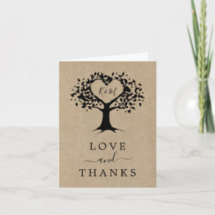 The Rustic Heart Tree Hochzeitskollektion Dankeskarte