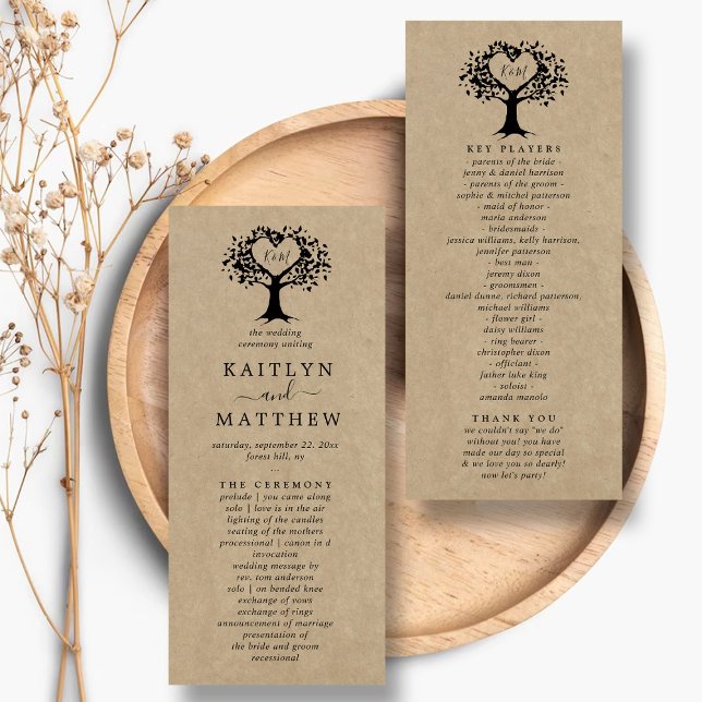 The Rustic Heart Tree Wedding Collection - Program Werbekarte (Von Creator hochgeladen)