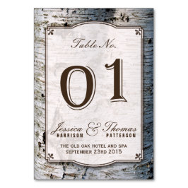 The Rustic Silver Birch Tree Wedding Collection 01 Tischnummer