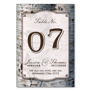 The Rustic Silver Birch Tree Wedding Collection 07 Tischnummer
