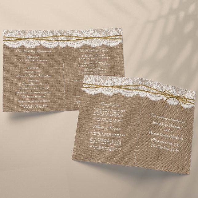 The Rustic Twine Bow Wedding Collection - Programm (Von Creator hochgeladen)