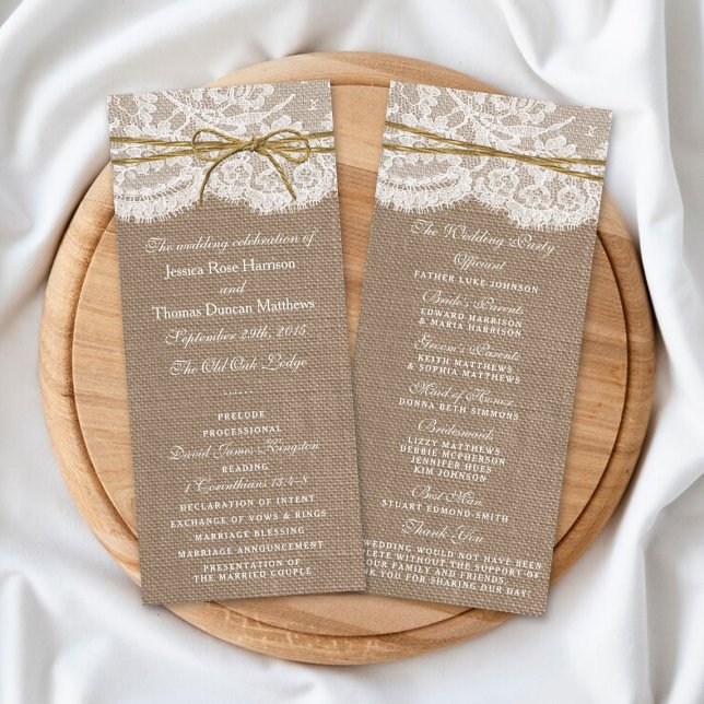 The Rustic Twine Bow Wedding Collection - Programm (Von Creator hochgeladen)