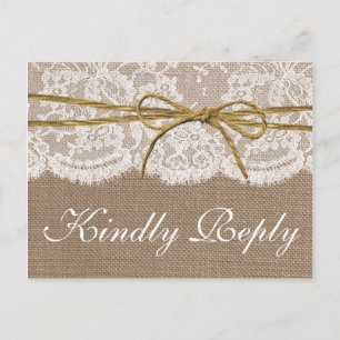The Rustic Twine Bow Wedding Collection - UAWG Einladungspostkarte