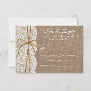 The Rustic Twine Bow Wedding Collection - UAWG RSVP Karte