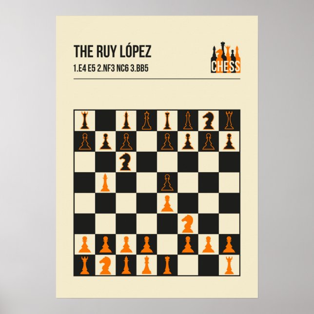 The Ruy Lopez Chess Opening Illustration Poster (Vorne)