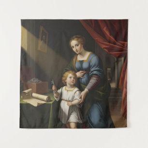 The Sacred Key's Secret: Renaissance Madonna & Ch Wandteppich