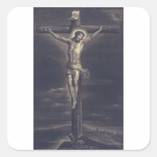 The Sacred Passion Black and White Fine Art  Quadratischer Aufkleber