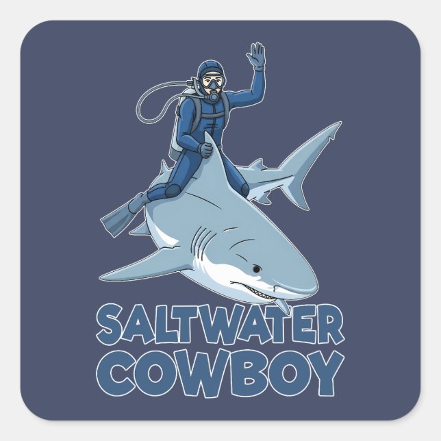 The Saltwater Cowboy Quadratischer Aufkleber (Vorderseite)