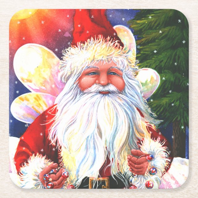 The Santa Fairy Rechteckiger Pappuntersetzer (Vorderseite)