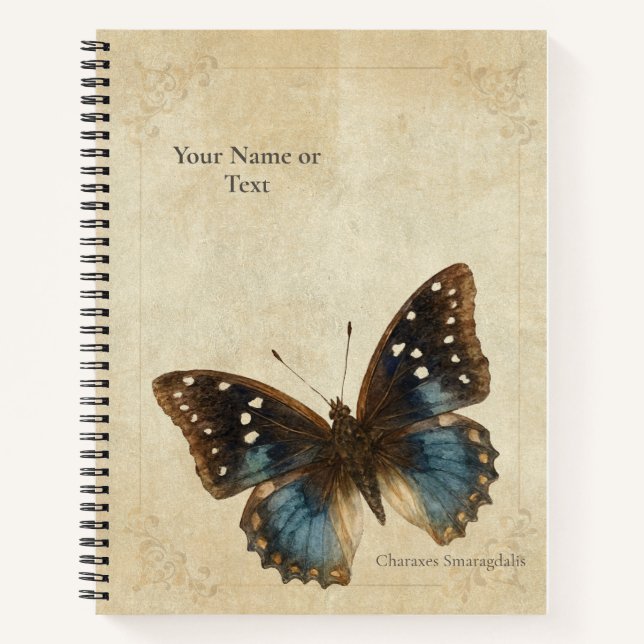 The Sapphire Paradox: Charaxes Smaragdalis Notizbuch (Vorderseite)
