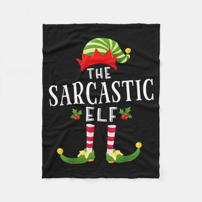 The Sarcastic Elf Christmas Matching Pajama  Fleecedecke (Vorderseite)