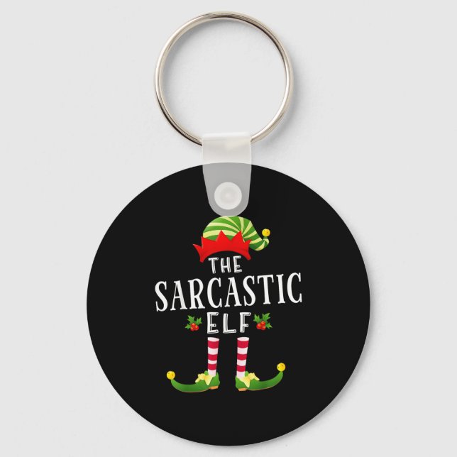 The Sarcastic Elf Christmas Matching Pajama  Schlüsselanhänger (Vorderseite)