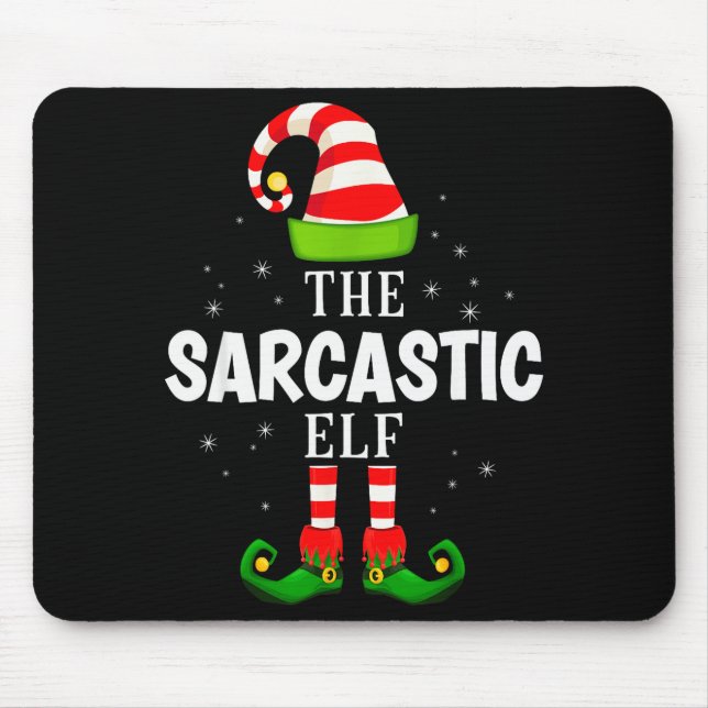 The Sarcastic Elf Christmas Pjs Matching Pajama  Mousepad (Vorne)