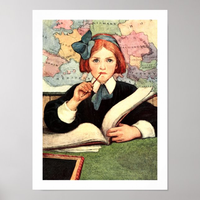 "The Scholar" von Jessie Willcox Smith Poster (Vorne)