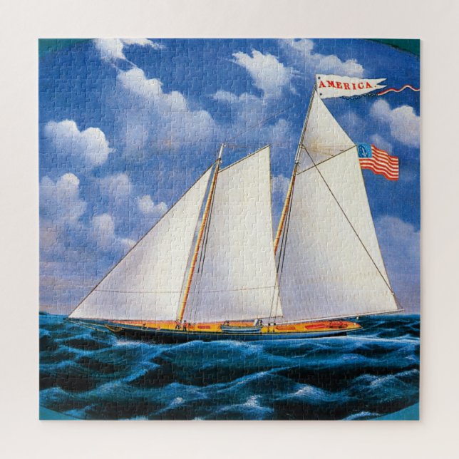 The Schooner Yacht "America" von James Bard (Vertikal)
