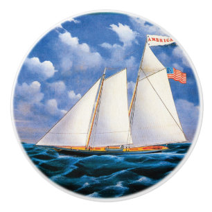 The Schooner Yacht "America" von James Bard Keramikknauf