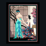 "The Schwierigt Admission" Barbier Art Deco 16x20 Poster<br><div class="desc">Colorful Art Deco Druck mit dem Titel "The Schwierigt Admission" von George Barbier ca.1929</div>