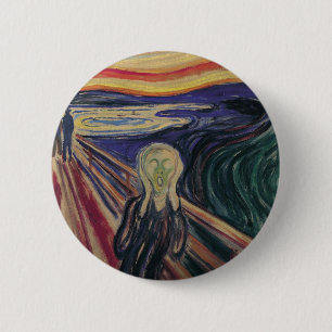 The Scream by Edvard Munch, Vintage Expressionism Button