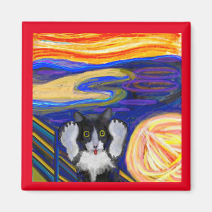 The Scream, FIne Art von Munch, Parody Cat Art Magnet