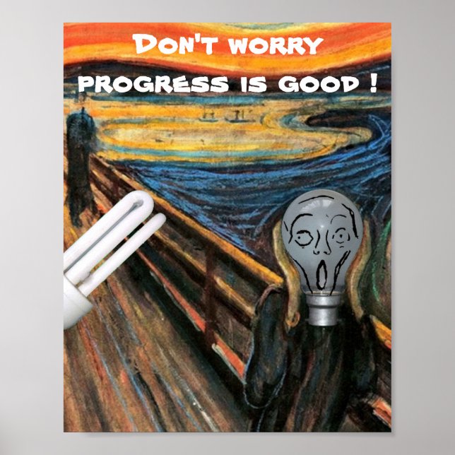 The Screaming Lightbulb Don't Worry  Poster (Vorne)