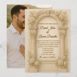 The Sculpted Vow Photo Wedding Invitation Einladung