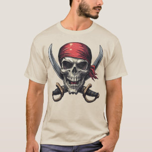 The Sea Pirate Tavern - Skull in Bones T-Shirt