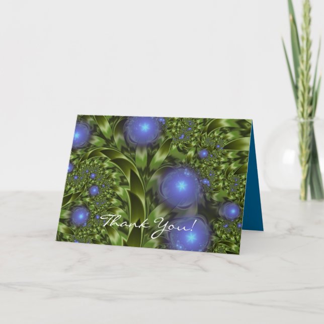 The Secret Garden Blue Blwers Card Dankeskarte (Vorderseite)