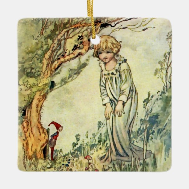 "The Secret Garden" Märchenkunst von Charles Robin Keramikornament (Vorderseite)